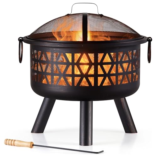 VonHaus Feuerkorb Geo mit Funkenschutz