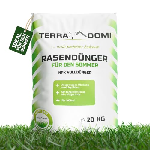 TerraDomi Rasendünger Sommer 20 kg für 1000 m²