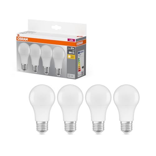Osram LED Base Classic A E27, 4 Stück (ersetzt 60W)