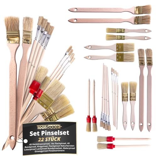 ToolSpace Pinselset 22-teilig mit Heizkörperpinseln